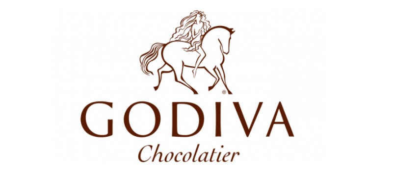 godiva chocolatier brown logos