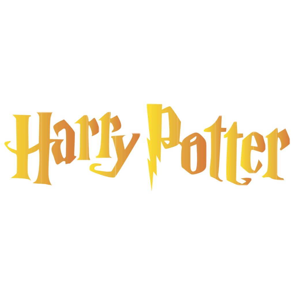 Movie company logos: Harry Potter Logo of J.K. Rowling's wizarding world.