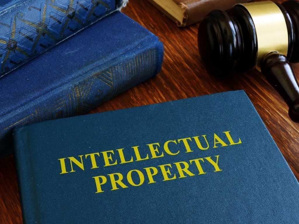 a book with a title showing intellectual property