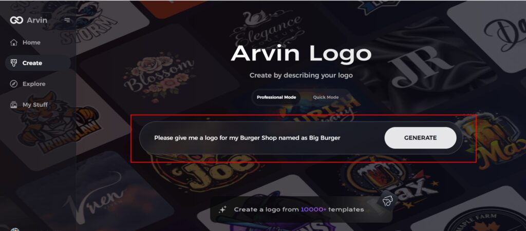 provide details like burger king logo