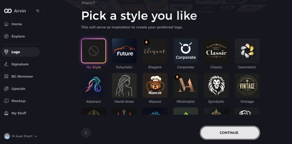 select your logo style