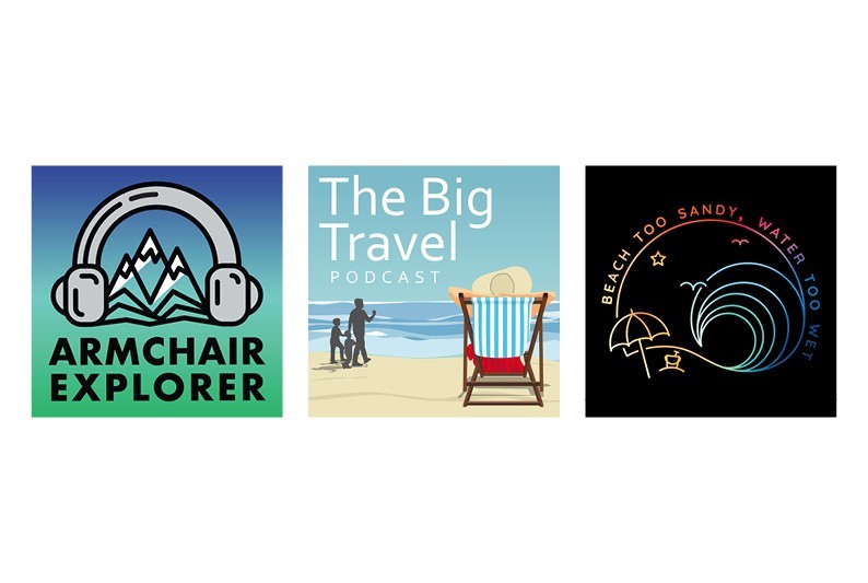 travel podcast logos