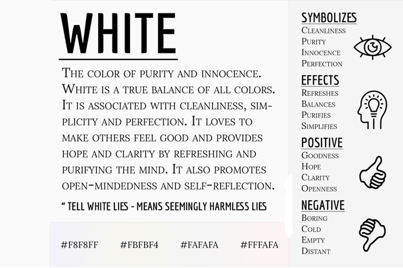 white color psycology in white logos