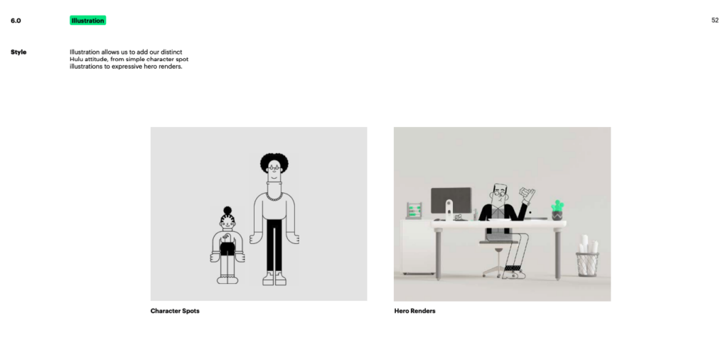 A visual representation of Hulu's iconography from the 2024 Hulu Brand Guidelines.