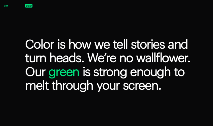Hulu’s branding philosophy highlighting the importance of its green color.