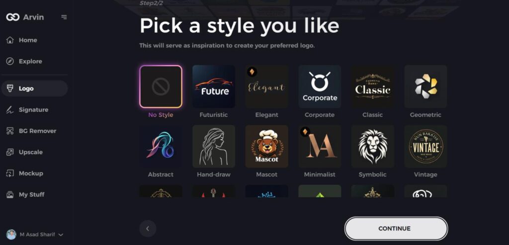 select a logo style