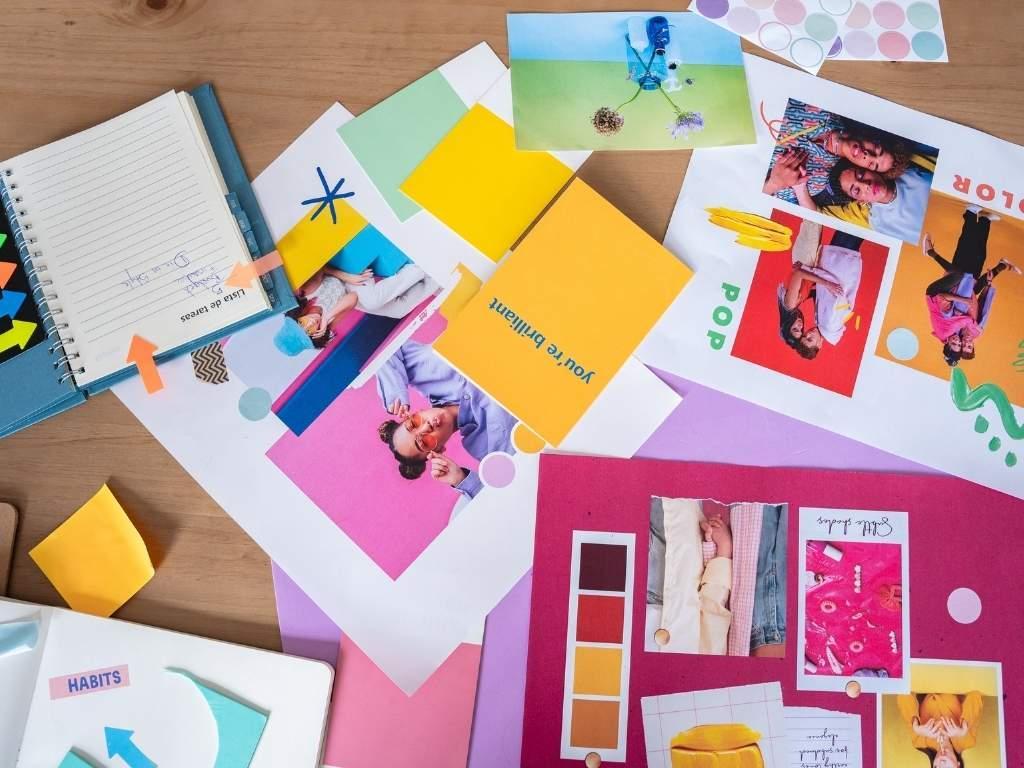 several books scattered on a table regarding brand recognition
