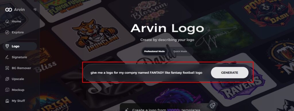 enter details for fantasy football logo