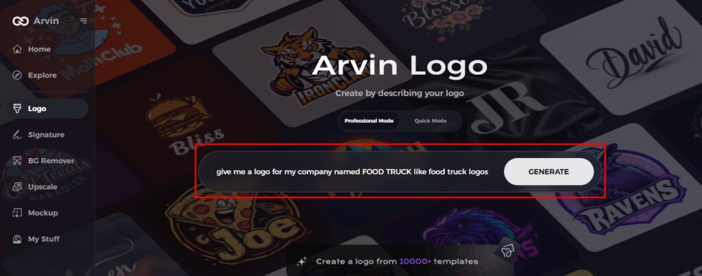 enter food truck logos details
