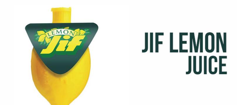 food packaging design of jif lemon juice