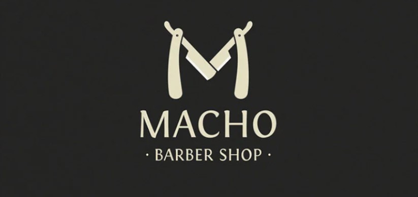 macho barber shop logo