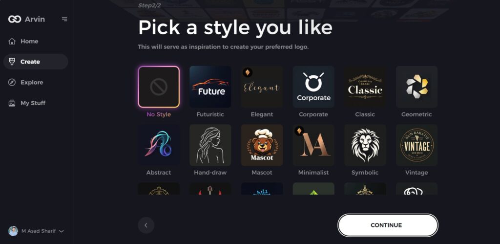 select a logo style