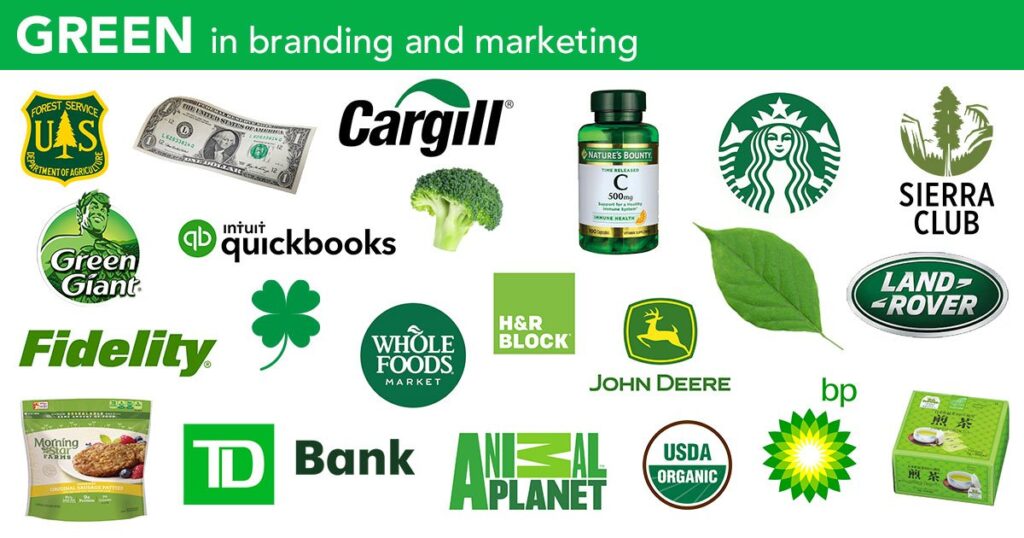 brands use dark green 