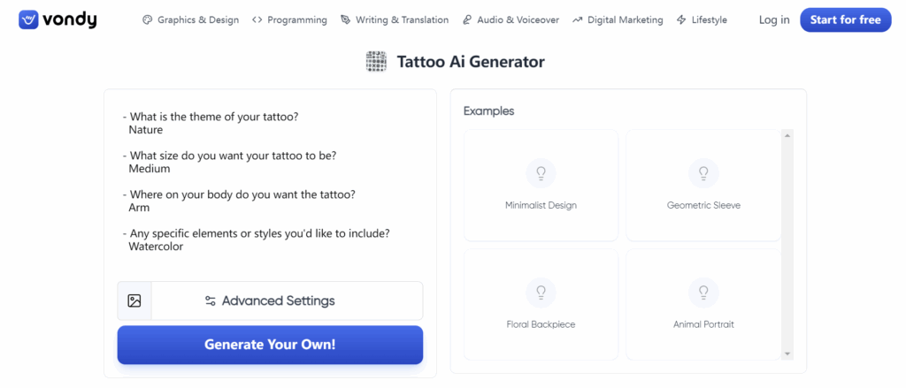 tattoo ai generator