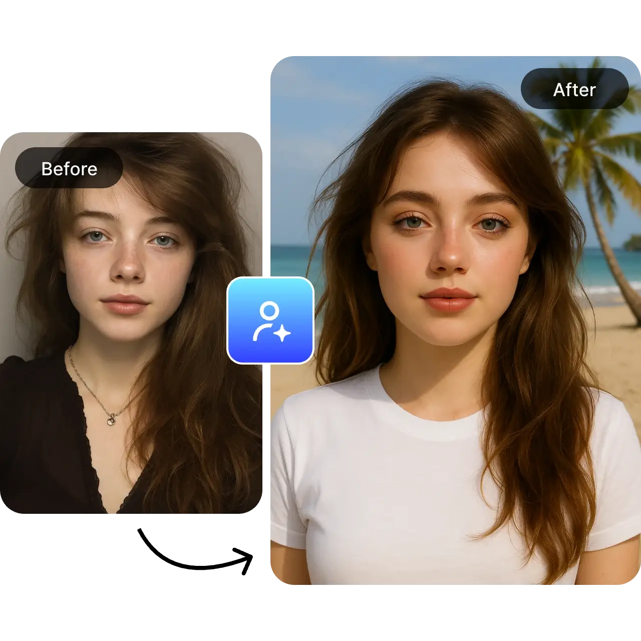 Use Arvin's headshot filter to turn female selfies into professional headshots