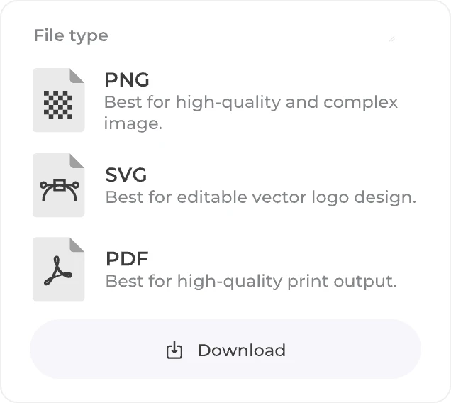 File type options for downloading Arvin Logo in PNG, SVG, PDF formats