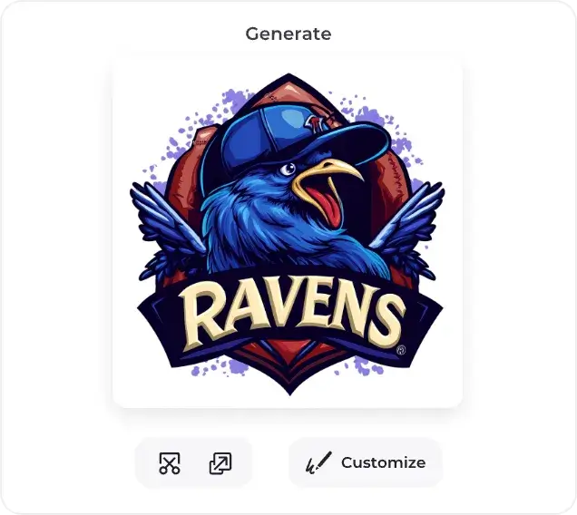 Raven Logo Design with Bold Banner for Sports Teams and Clubs